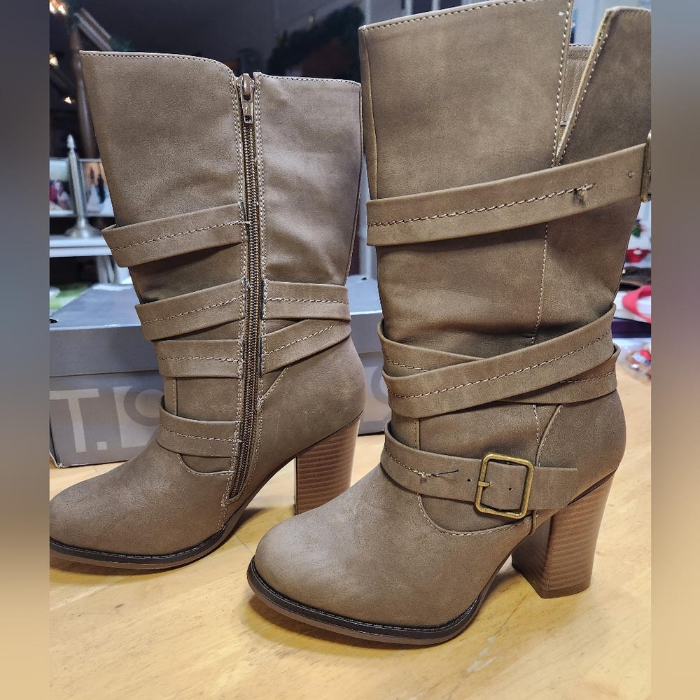 Apt.9 Makenzie Taupe calf boot - Picture 5 of 8